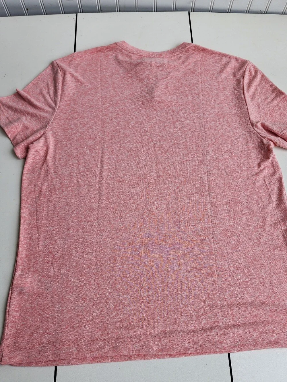 NWT Banana Republic Linen Blend Men's T-Shirt Short Sleeve Peach Pink Notch L
